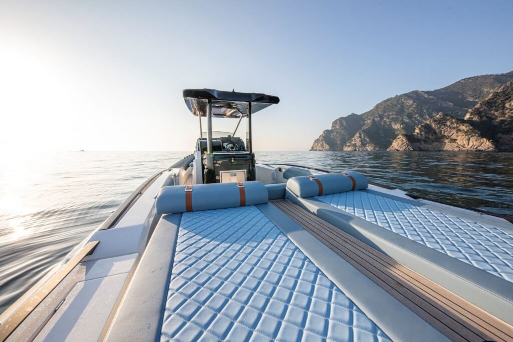 12 metre planning hull RIB for sale, interior and living space