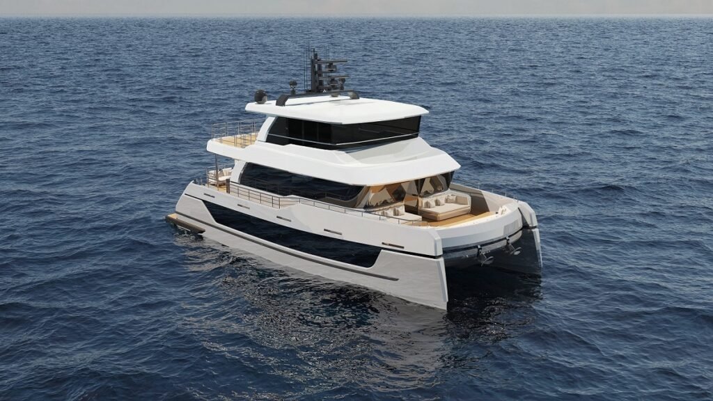 22 metre 3 cabin semi displacement yacht interior and living space