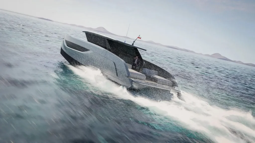 4 cabin planning yacht at anchor after a fast passage