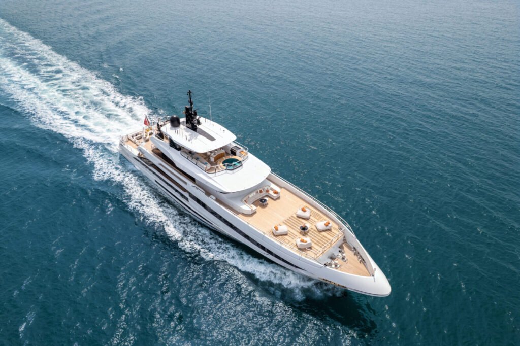 12 guest Italian steel yacht interior and living space