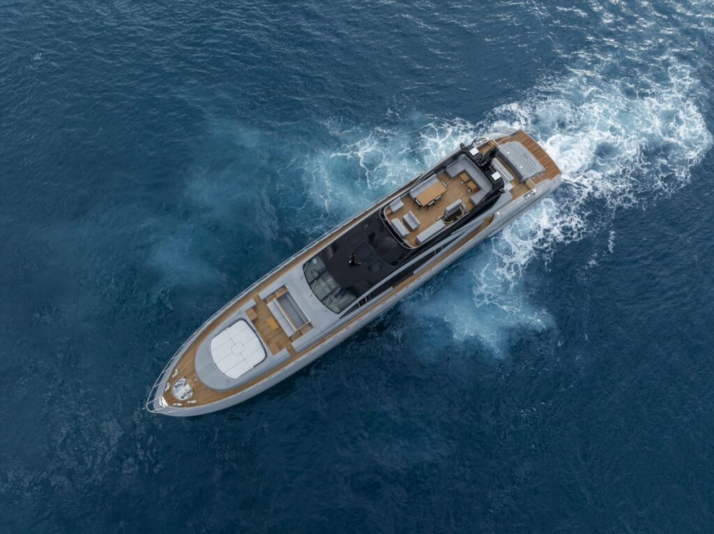 40 metre planing yacht interior and living space