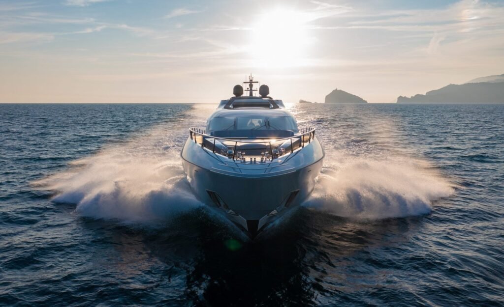 32 metre 4 cabin planing yacht for sale, lower deck corridor