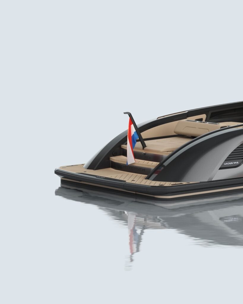 refined single cabin yacht cruising at speed