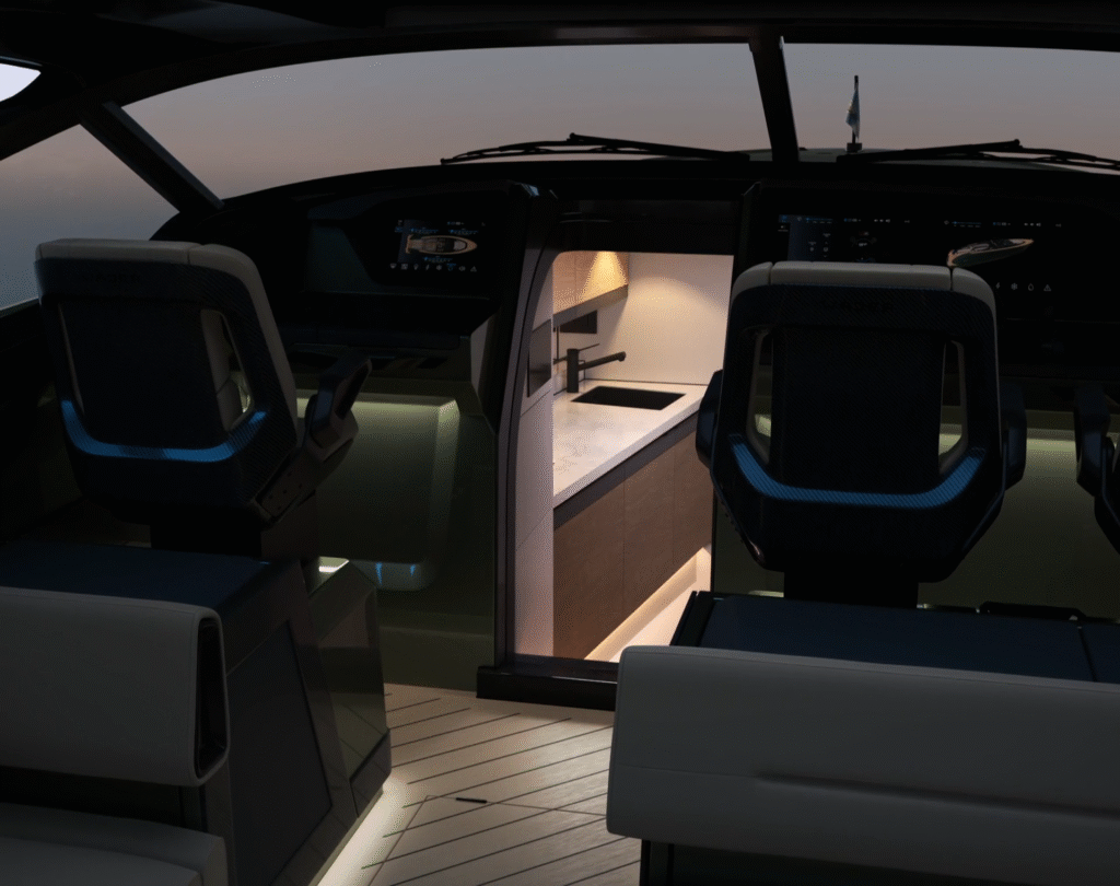 single cabin yacht cruising in open water