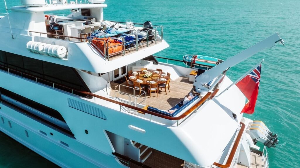 Saint John family charter yacht, sun deck and water toys