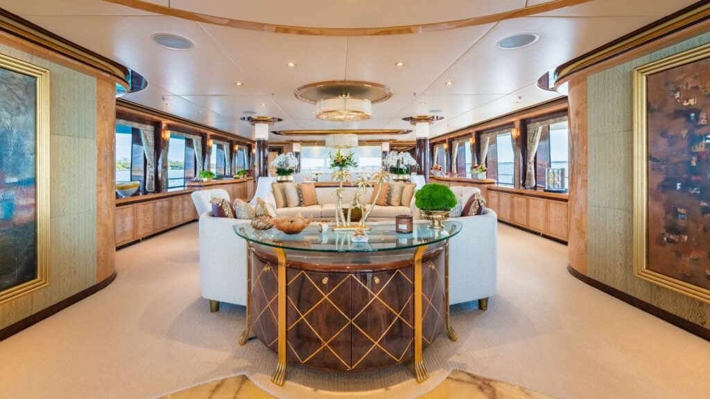 Main saloon lounge in cream tones