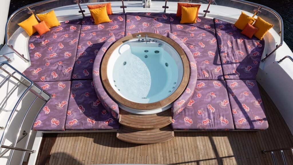 charter motor yacht Antalya, aft deck Mediterranean