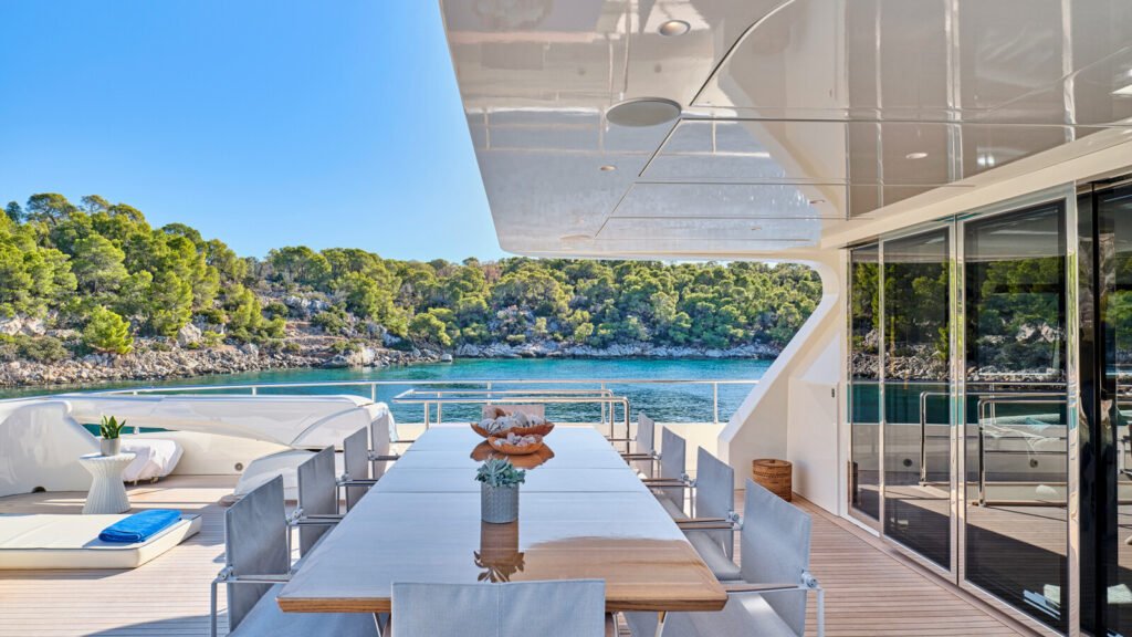 charter yacht anchored at Nosy Mitsio Madagascar