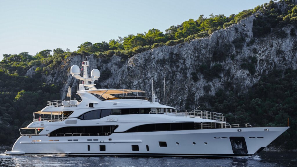 Turkish coast motor yacht charter, sun deck and aft deck view