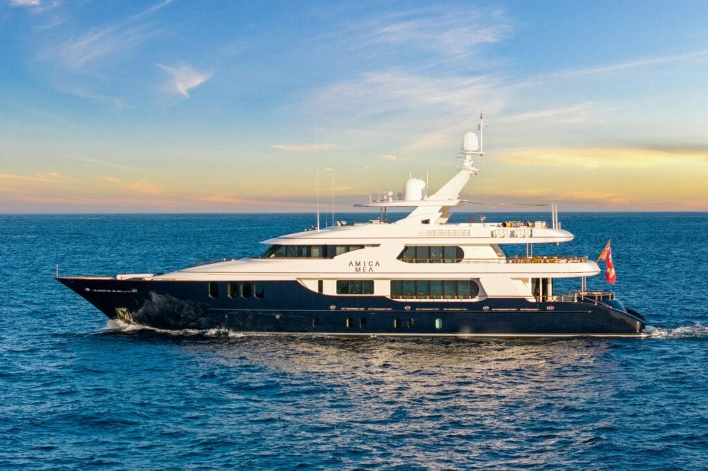 AMICA MEA for charter, aerial profile