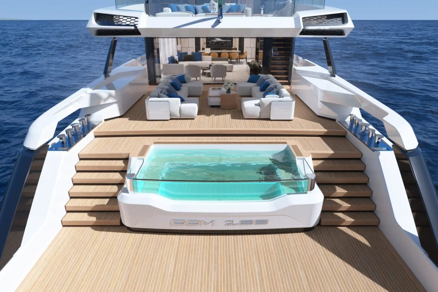 Baglietto DOM 133 yacht for sale - exterior detail of the 41m Baglietto superyacht