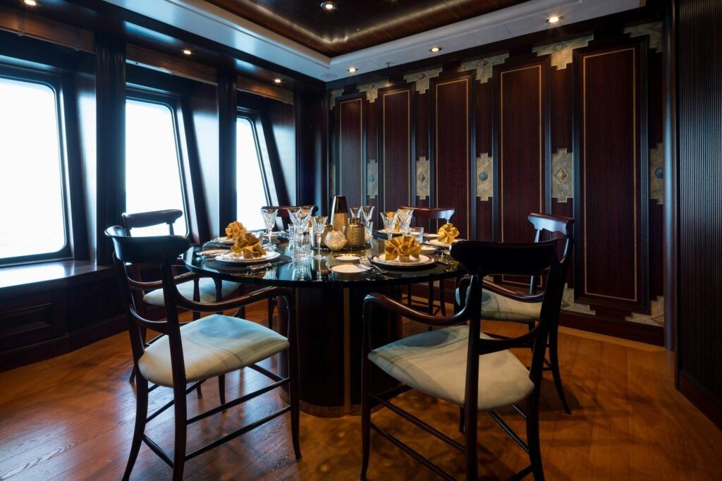 BOADICEA yacht for charter, Formal dining
