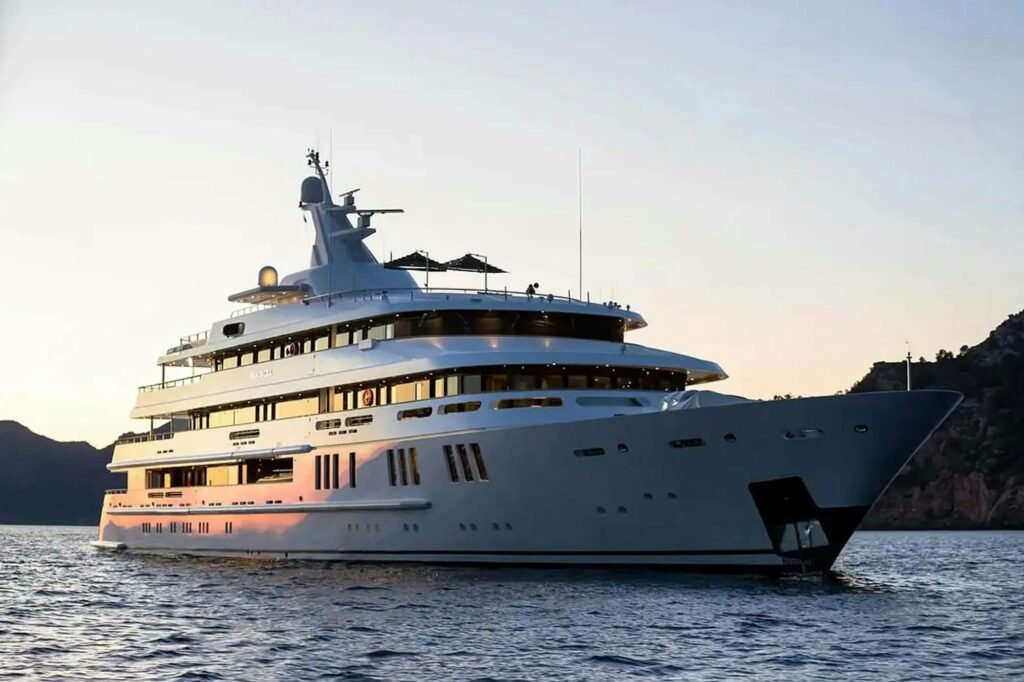 BOADICEA yacht for charter, Profile off the coast