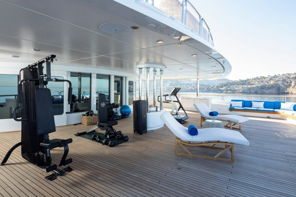 BOADICEA yacht for charter, Open-air gym and wellness