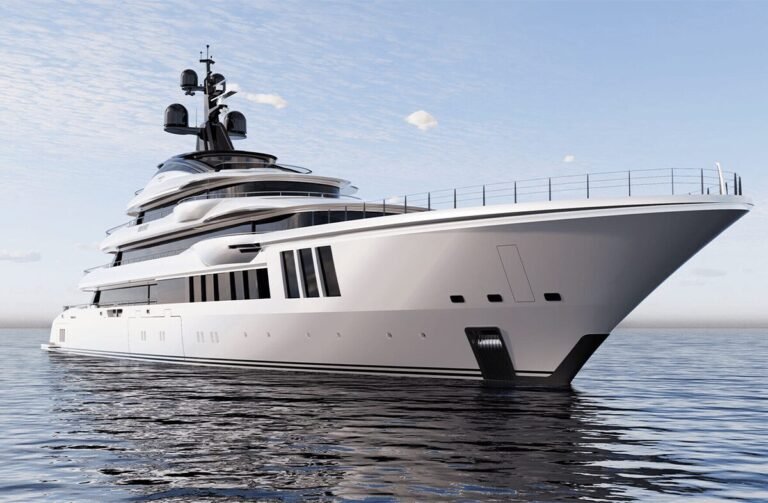 Bravo yacht for sale - exterior rendering of the 80m Vallicelli-designed Turquoise Yachts superyacht
