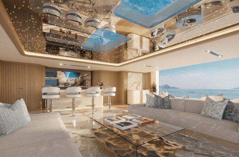 Bravo yacht for sale - exterior deck and living space aboard the 80m Turquoise Yachts superyacht