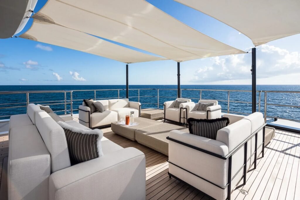 Greater Antilles charter yacht, aft deck and swim platform
