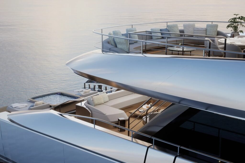 luxury Greater Antilles charter yacht, sun deck and flybridge