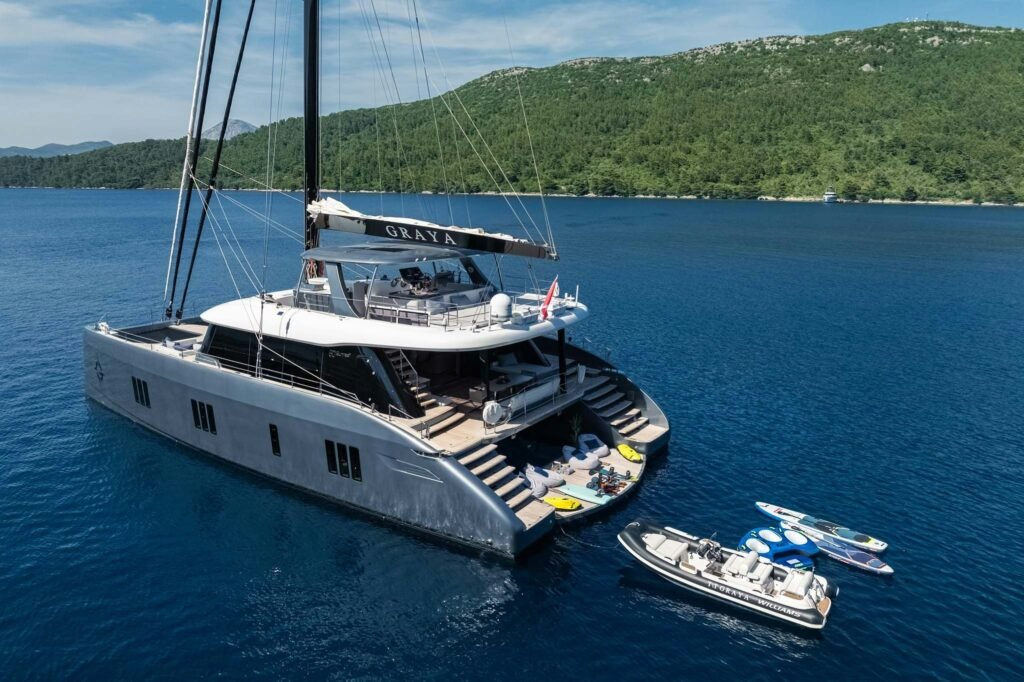 sailing yacht charter, under sail on open water