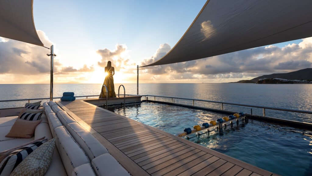HBC pool at sunset