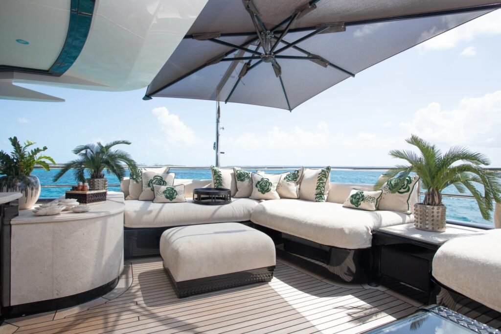Paros charter yacht, aft deck