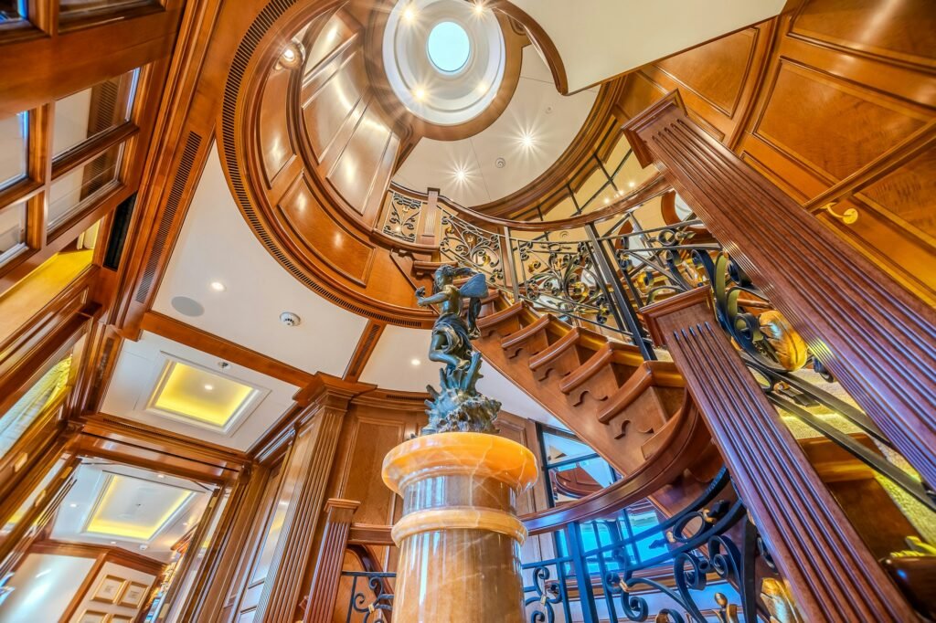 LADY KATHRYN V honey onyx atrium and stairway
