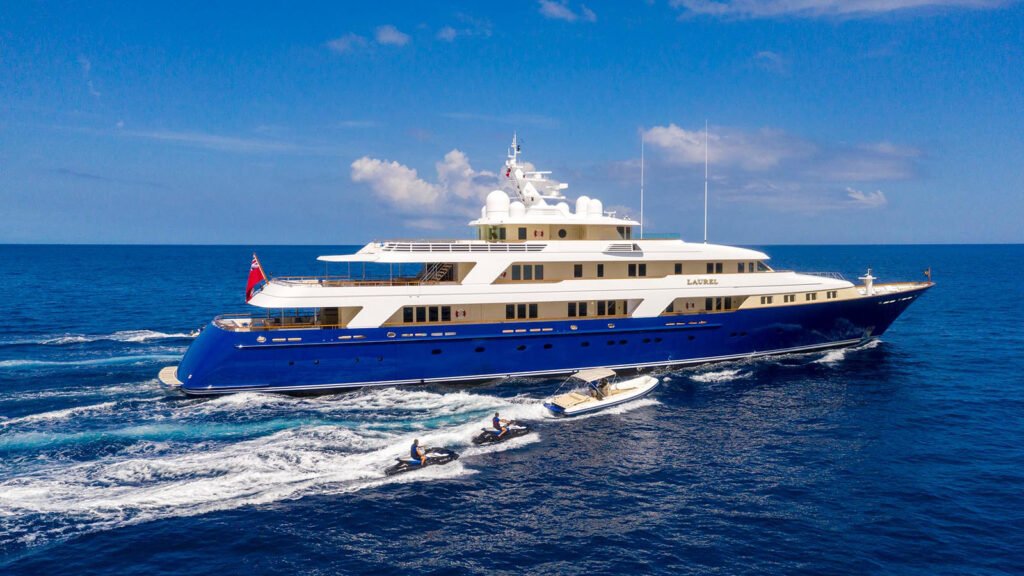 70m charter yacht aft deck