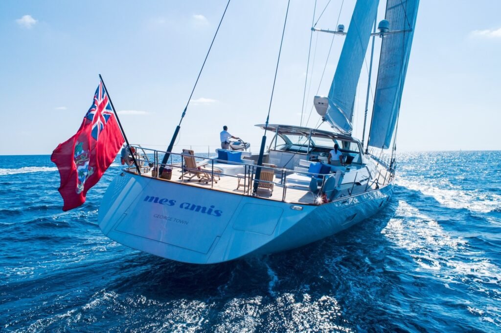 MES AMIS sailing aerial