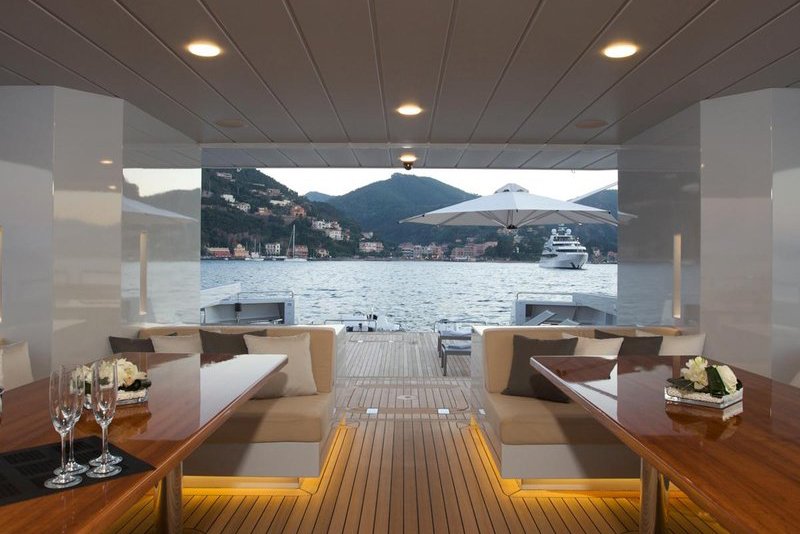 Thirty six metre charter yacht with five cabins, main saloon