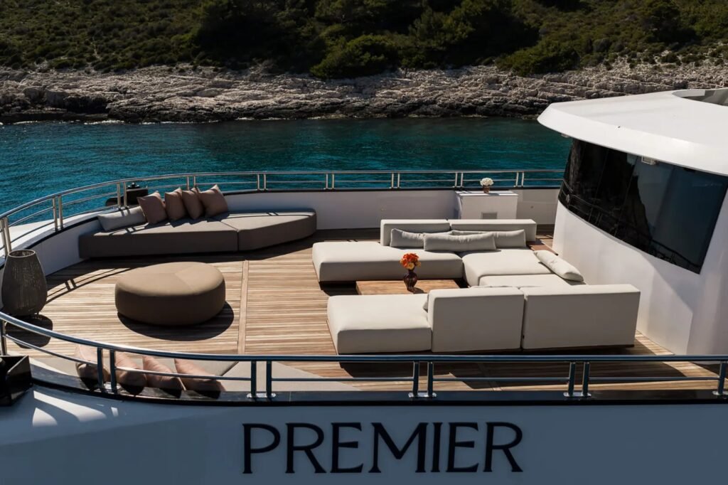 60m motor charter yacht, sun deck and jacuzzi