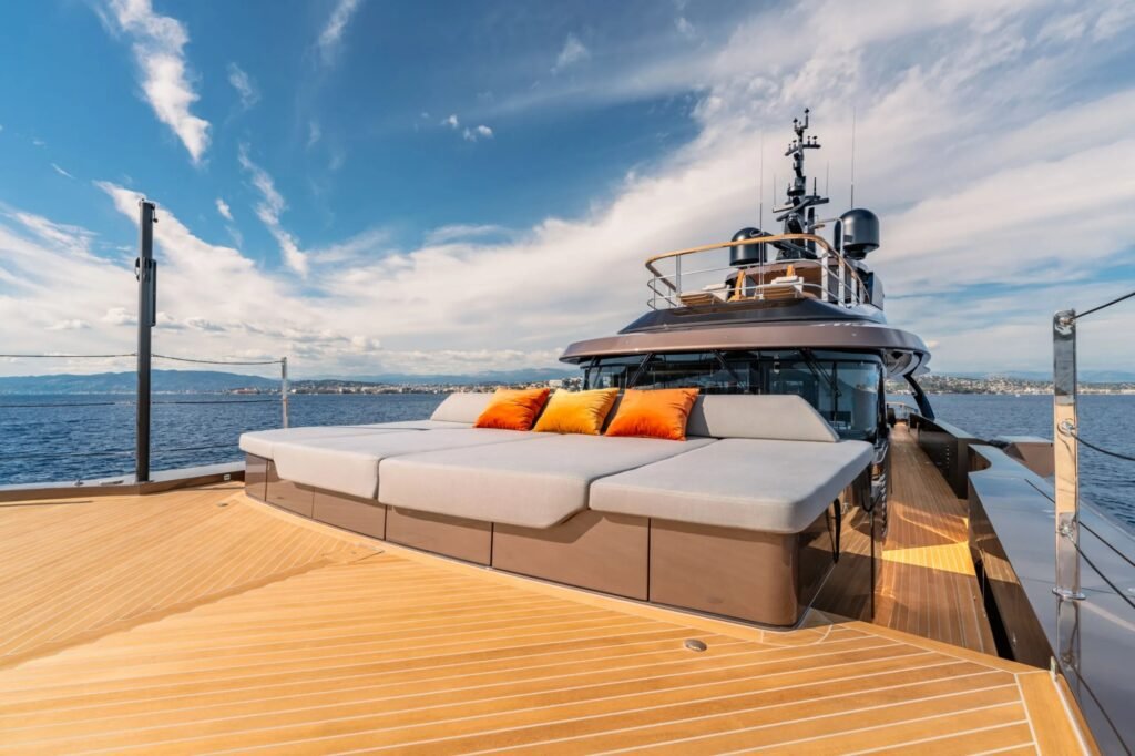Charter yacht in Syros, aft deck and swim platform