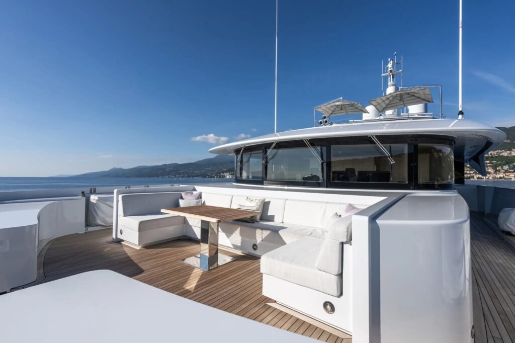 Tobago Cays charter yacht, aft deck and swim platform in the Grenadines