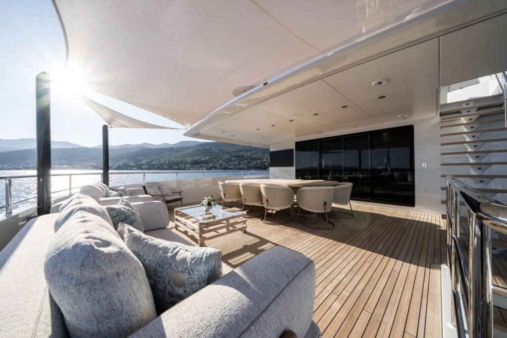 Puerto Rico charter yacht, sun deck and Caribbean views