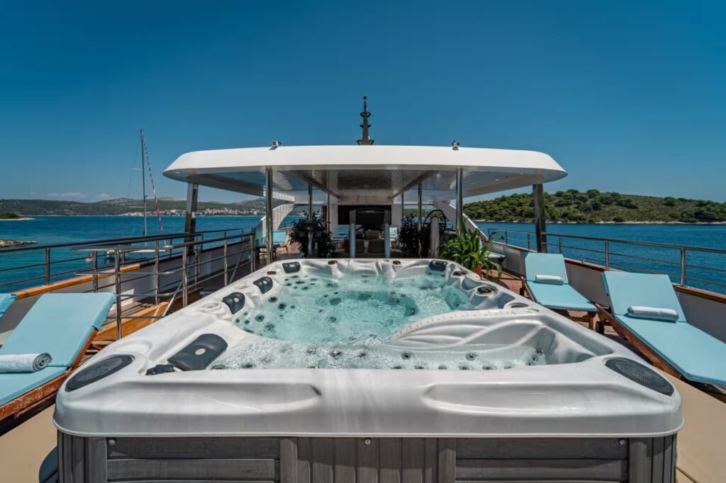 santorini-family yacht charter, deck and seascape