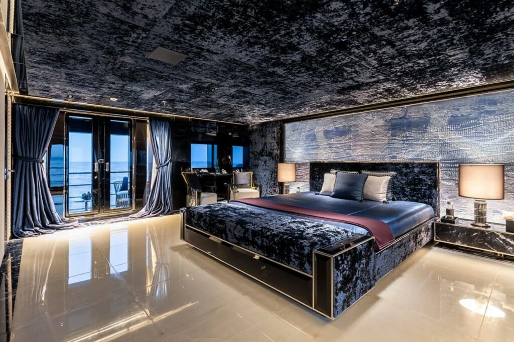 SARASTAR master stateroom with blue onyx