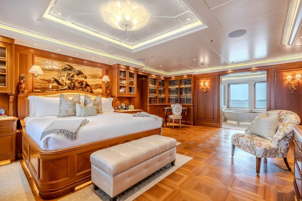 450,000 euro charter yacht, exterior profile at anchor