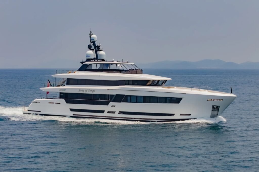 charter yacht beach club, swim platform and stern