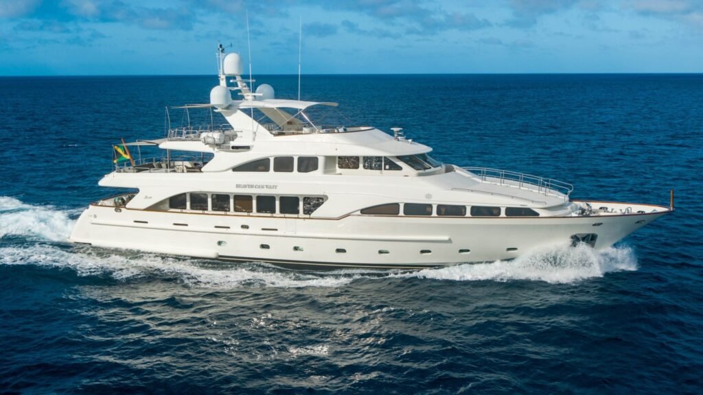 Motor charter yacht Koh Poda, aft deck and swim platform in turquoise shallows