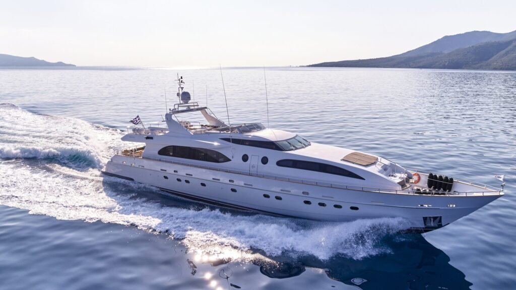 Thailand motor yacht charter, Phuket-based vessel at anchor in Phang Nga Bay