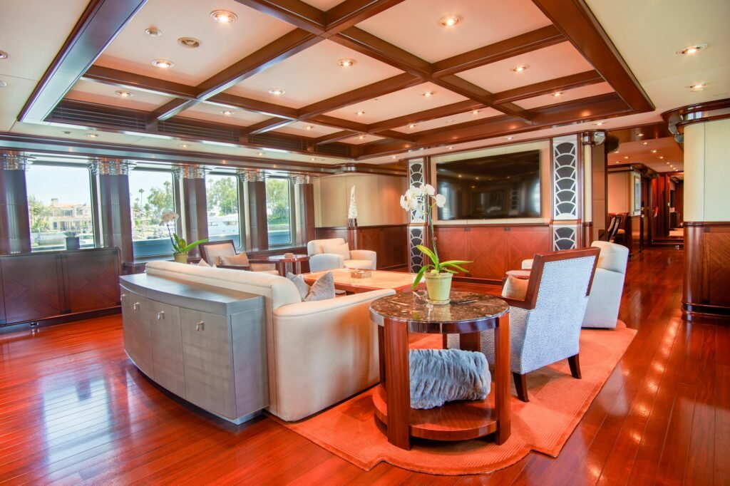 Explorer yacht spa interior, treatment room with ocean views