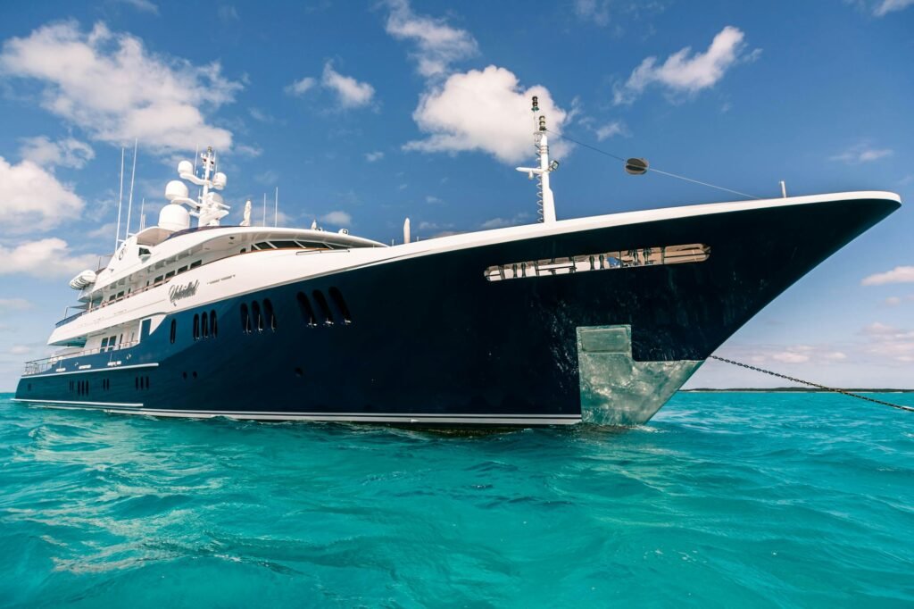 Beach set up yacht charter, tender and shoreline