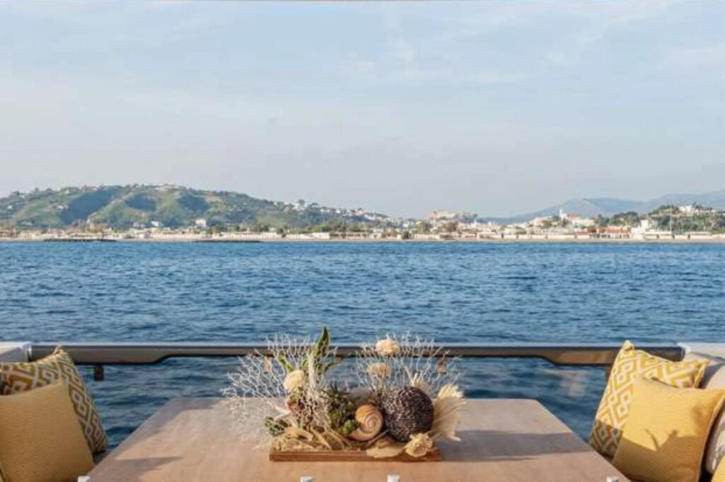 Charter yacht in Symi, aft deck and swim platform