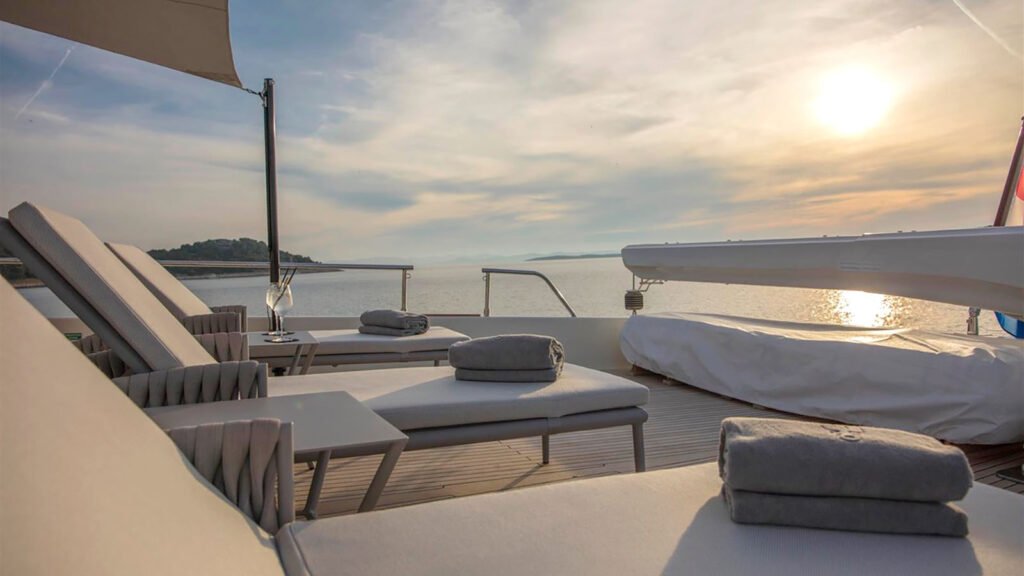 ENA sun deck loungers at sunset