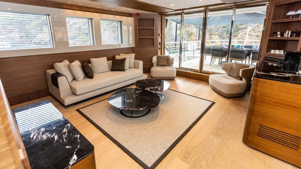 ZEEMAR sky lounge, aft end with deck doors