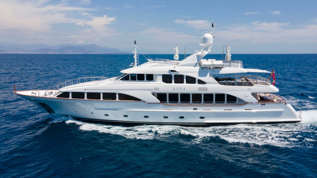 Menton classic charter yacht, teak deck and brightwork