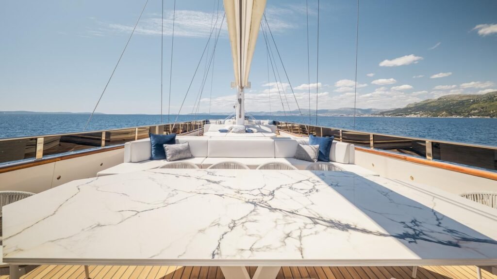 Charter sailing yacht Myanmar, anchored at Kisseraing Island in remote Mergui