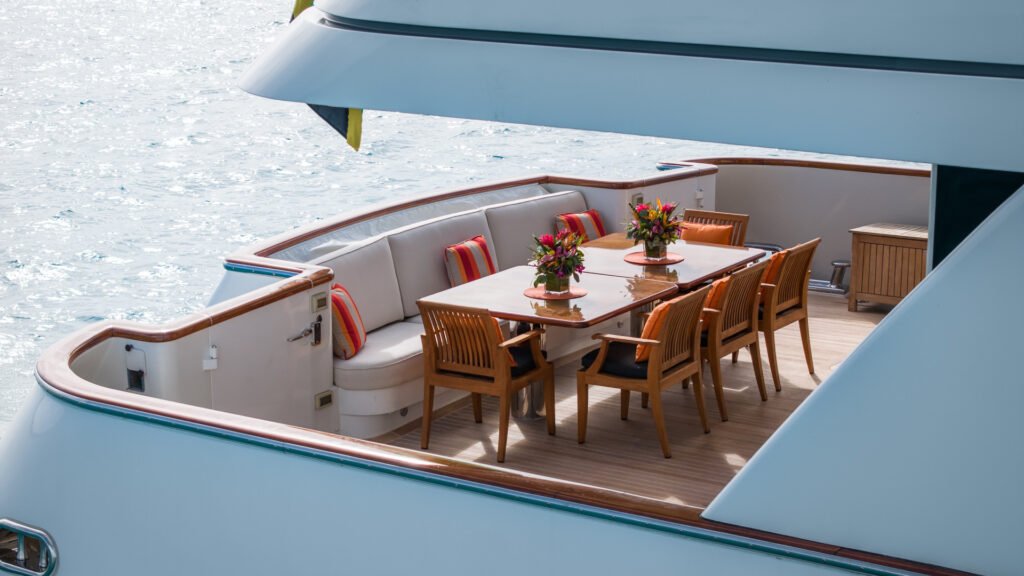 Micronesia 175,000 Euro charter yacht, bow profile