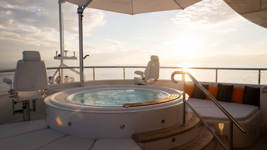 Micronesia 175,000 Euro charter yacht, sun deck view