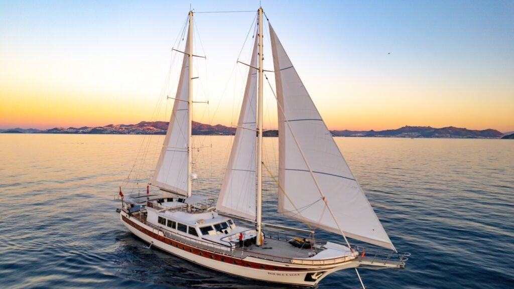 Monaco sailing charter yacht, deck and cockpit view