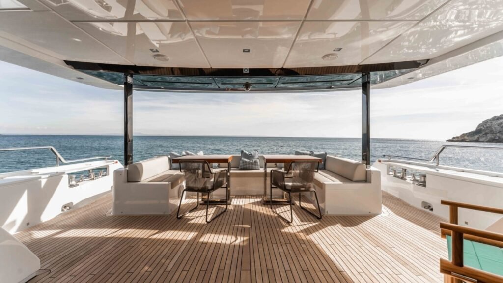 Aeolian Islands 125,000 Euro yacht charter, aft deck